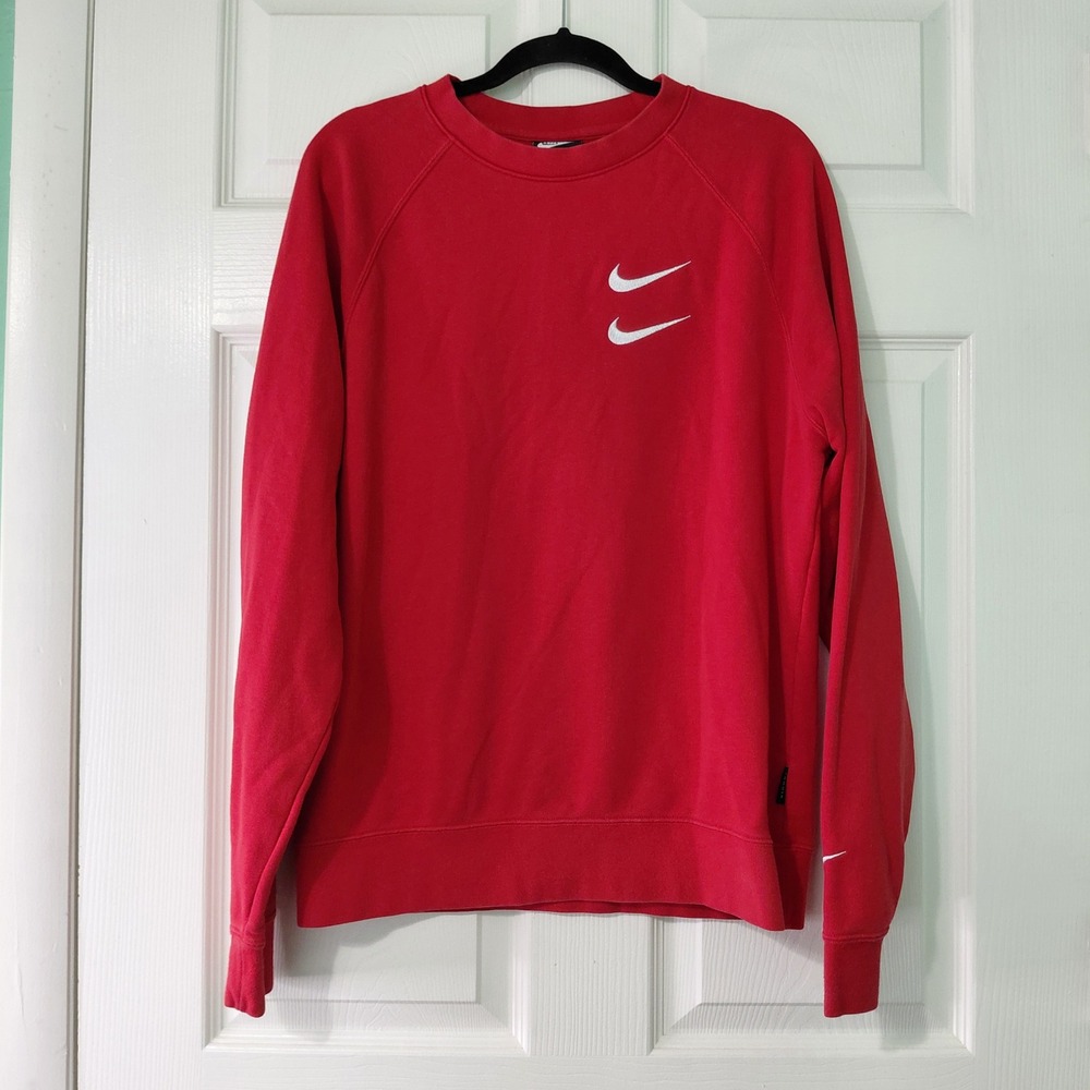 Nike Sportswear Swoosh Crewneck Sweatshirt Red CJ4871-657 Mens Medium